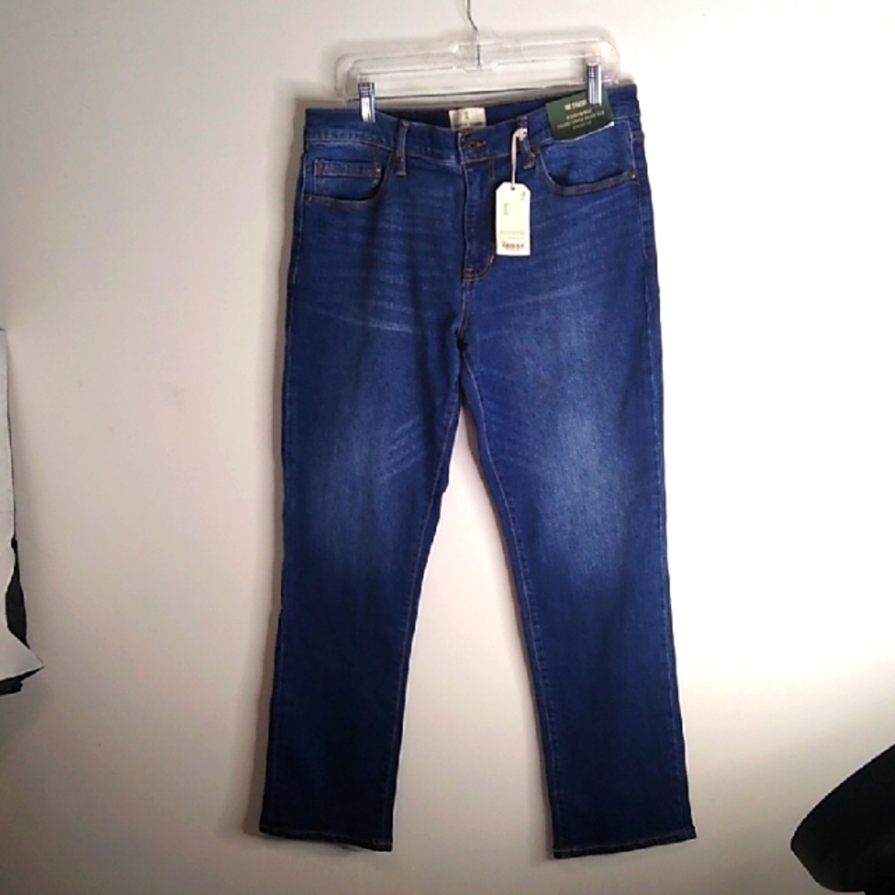 Natural Weave Straight Leg Denim Jeans - Size 33x30